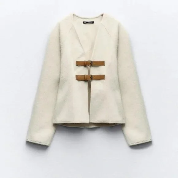 ZARA BELTED SOFT CARDIGAN SWEATER JACKET (XS) - Picture 2 of 9